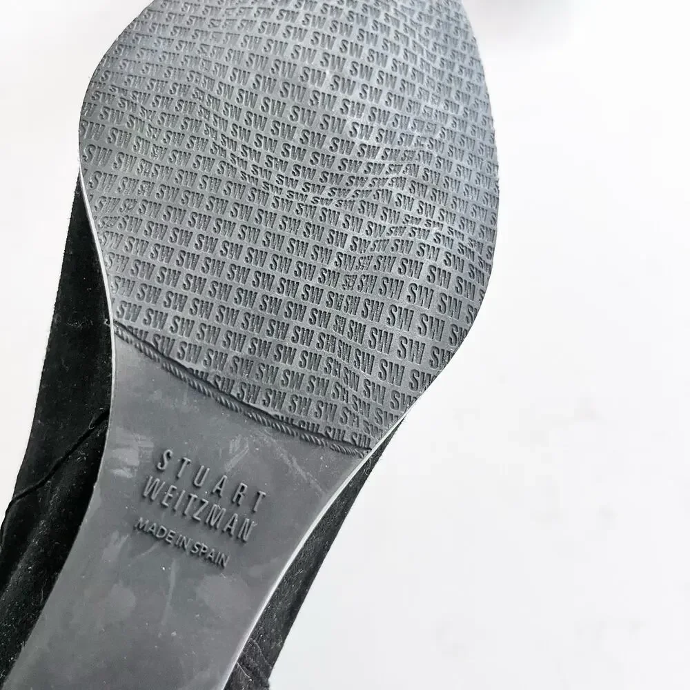 STUART WEITZMAN black 'Sidetrack' suede wedge ANKLE BOOTS - Picture 7 of 8